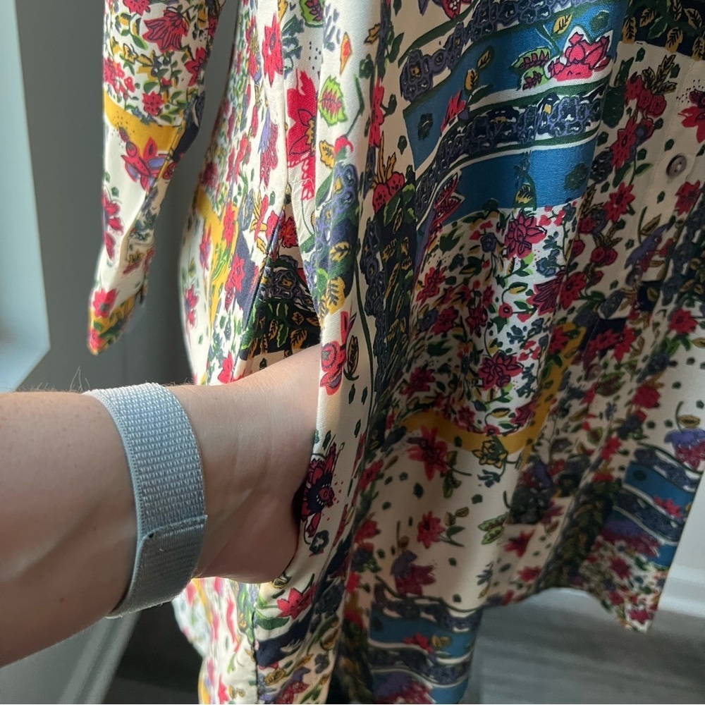 NATURAL LIFE Colorful Floral Button Down Shirt Dress - Picture 5 of 10